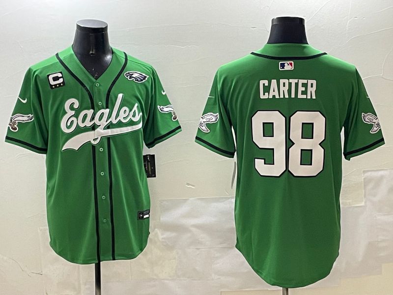 Men Philadelphia Eagles #98 Carter Green three generations Jointly Name 2025 Nike Limited NFL Jersey style 2